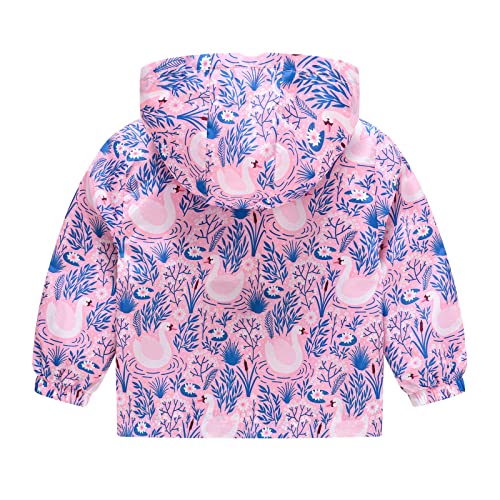 Baby Unisex Girl Boy 𝗪indbreaker Jacket Cartoon Print Hooded Zip Up Lightweight Coat Windproof Outwear Coats3