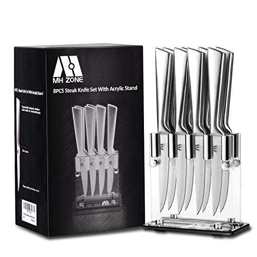 Steak Knives, MH ZONE Premium Stainless Steel Steak Knives Set of 8