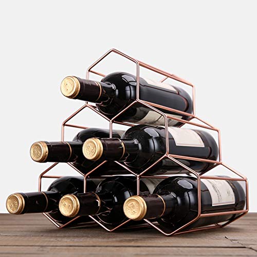 Soporte de botella de vino elegante de metal 6 botellas miniatura 3