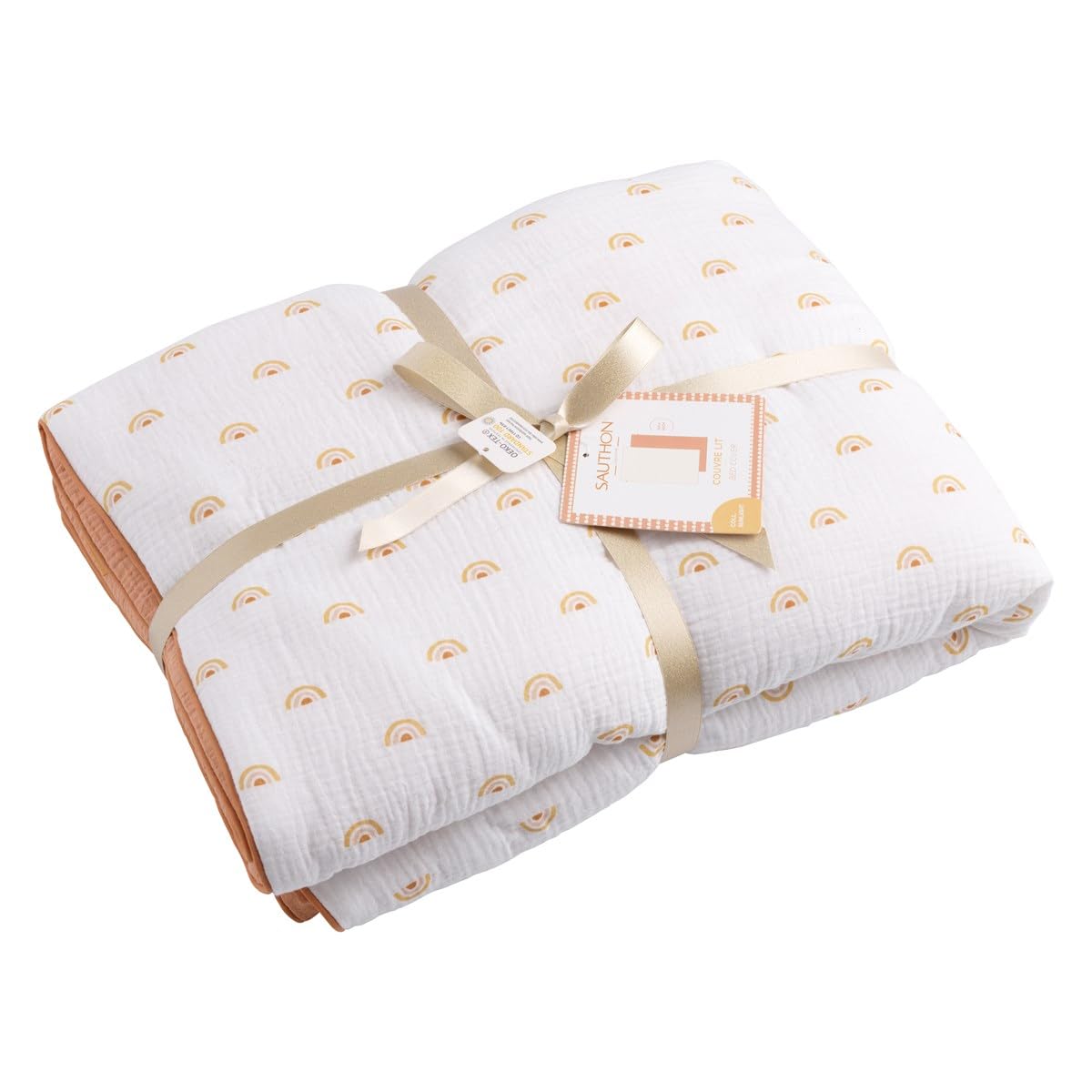 Sauthon Tagesdecke Decke für Babybett, 90 x 140 cm, aus Baumwolle, Weiß