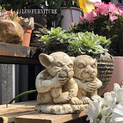 Liushi Garden Gargoyle Statue Decoration, Concrete Gargoyle Sculpture Crafts Garden Lawn Courtyard Outdoor Decoration H13Cm #TOP4