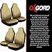 OxGord Car Seat Cover - PU Leather for Front Low Bucket Seats - Universal Fit for Cars, Trucks, SUVs, Vans (Beige/Beige)