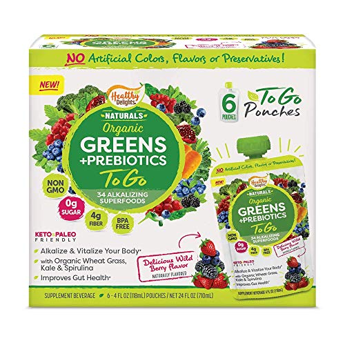 Healthy Delights Naturals Organic Greens + Prebiotics to Go, 6Count