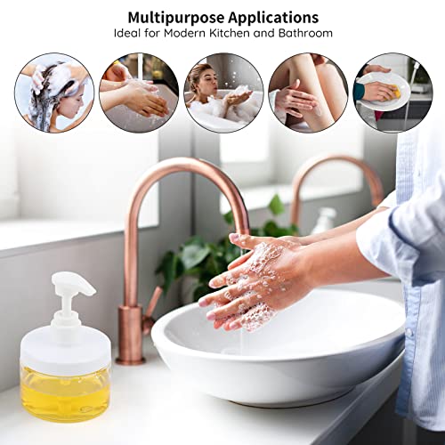 Image of Segbeauty Plastic Pump Bottles Clear, 3 Pack of 10.1oz Refillable Wide Mouth Lotion Dispenser with Labels, 300ml Empty Shampoo and Conditioner Bottle Liquid Soap Container for Travel Hotel Bathroom