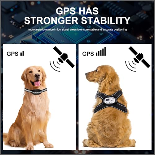 Pilipane GPS Wireless Hundezaun Elektrischer Einstellbares Weste Zaun mit 3 Trainingsmodi wiederaufladbares Haustierzaunsystem mit reflektierenden Streifen für Outdoors