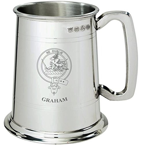 I LUV LTD Graham Clan Crest Tankard 1 Pint Pewter