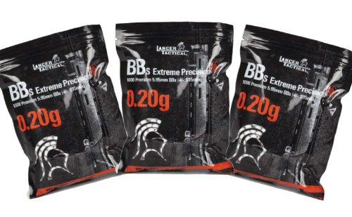 Lancer Tactical 3000 Extreme Precision SEAMLESS AIRSOFT BBs .2g 6mm Pistol Gun Sniper Rifle AMMO