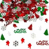 SHILUNIDP Christmas Confetti Snowflake Confetti Christmas Tree Snowman Santa Claus Shape Table Scatters Confetti for Christmas Decorations Merry Christmas Confetti Party Sets