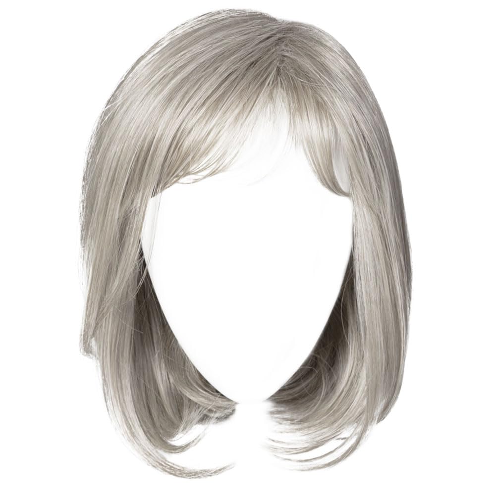 GABOR Luck Clasic Chin-Length Bob Wig, Face framing Customized Full-Fringe by Hairuwear, Average Cap, Light Grey