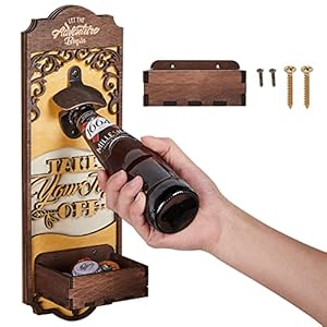 AW BRIDAL Beer Bottle Opener Wall Mounted Unique Beer Gifts for Men Dad Husband Groomsmen, Christmas Gifts Cool…