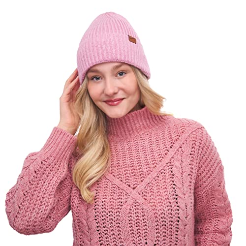 QUALITIUS, Beanie for Men and Women, Beanie Hats for Men, Trendy Beanies Women, Unisex Design for Womens Beanie/Mens Beanie (Pink)
