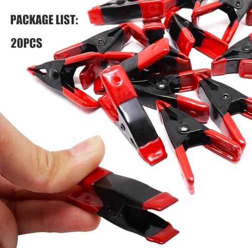 Image of 2 Inch Spring Clamps, Heavy Duty Metal Strong Clips Clamps (20pcs, Red)