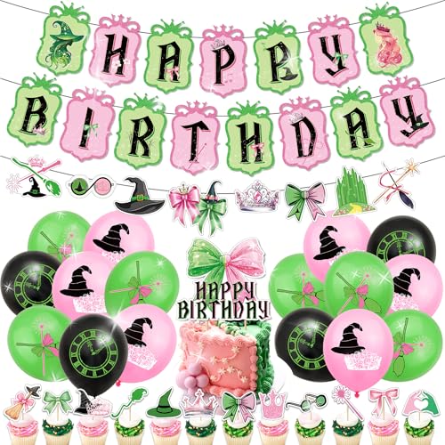 decoraciones para fiestas de cumpleaños en rosa y verde con temática de brujas pancartas globos decoraciones para tartas y cupcakes y artículos para fiestas for adultes