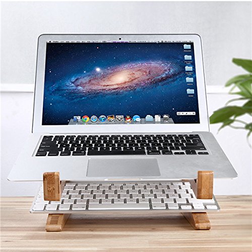 EsportsMJJ Multifunzionale in Legno per Desktop Stand Staccabile Supporto per MacBook Laptop Tablet Phone Keyboard
