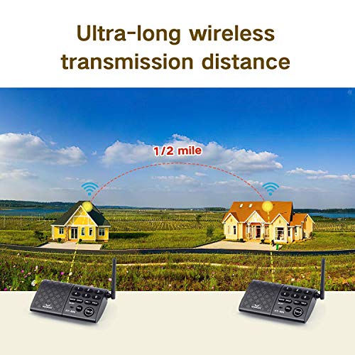 Hosmart Portable Wireless Intercom System,1/2Mile 6-Channel Security Wireless Intercom System for Home or Office [6 Stations Black] - Thumbnail 6