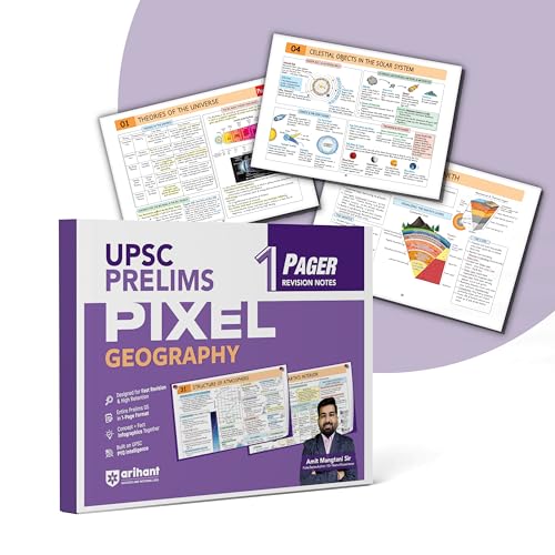 Arihant UPSC Prelims Geography Revision Notes Book | Pixel 1-Page...