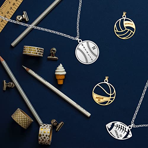 Personalized Jersey Number Necklaces for Mens Athletes Sport Pendant Chain for Boys Stainless Steel Baseball Football3