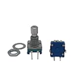 5PCS Rotary Encoder,Code switch/EC11/ Digital Potentiometer with Switch 5Pin Handle Length 15mm Q