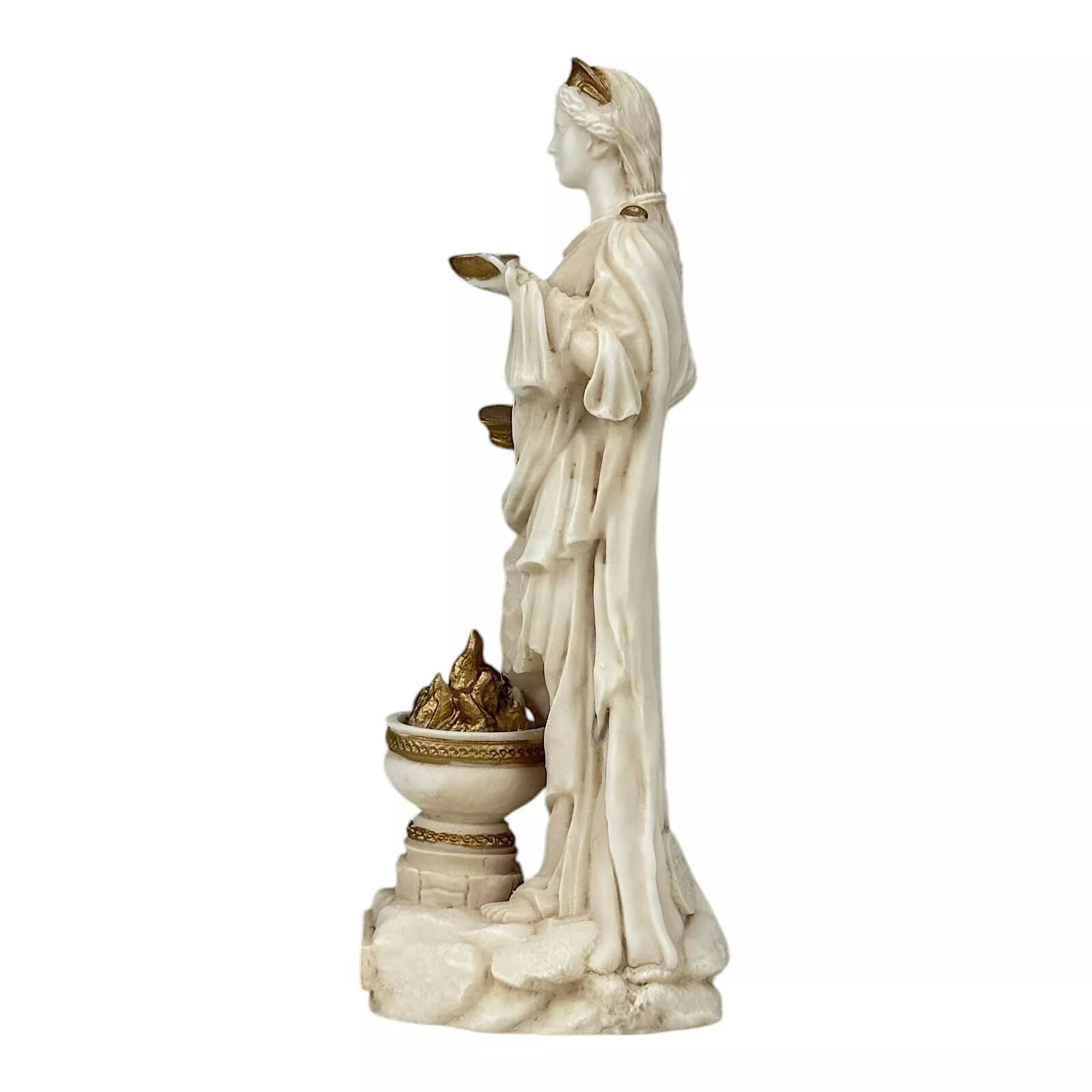 Vesta, statue de la déesse de la maison et de la famille – Sculpture patine grise de 18 cm