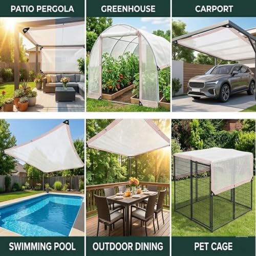 Red De Sombra Exterior Blanca 2x3m Malla Resistente 8