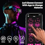 Gelrova Customizable LED Glasses with App Control, Light Up Fixed Multi-Color Display & Equalizer, Comfortable Fit for Parties, Cosplay, Festivals Custume - Image 4