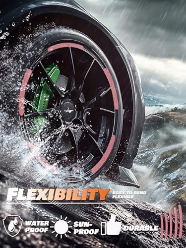 Image of 20PCS Car Wheel Reflective Decorative Strip,Night Safety Warning Stickers,Cars,Motorcycles,Bicycles are Applicable, Colorful and Diverse, a Street the Most Beautiful Car (Bling Pink)
