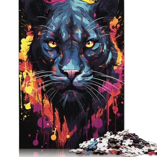 Rompecabezas para Adultos Color Fantasy Black Panther 1000 Piezas Rompecabezas de Madera para Adultos y niños Mayores de 1000 Piezas (75 x 50 cm)