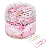 NEEWAY 400pcs Small Pink Paper Clips, 1.1 Inch Paper Clip, Ceative Colored Paperclips for Paperwork Office School and Personal Use