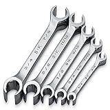 SK Tools USA 6 Piece Flare Nut Wrench Set, 6 Point, SuperKrome®, 1/4