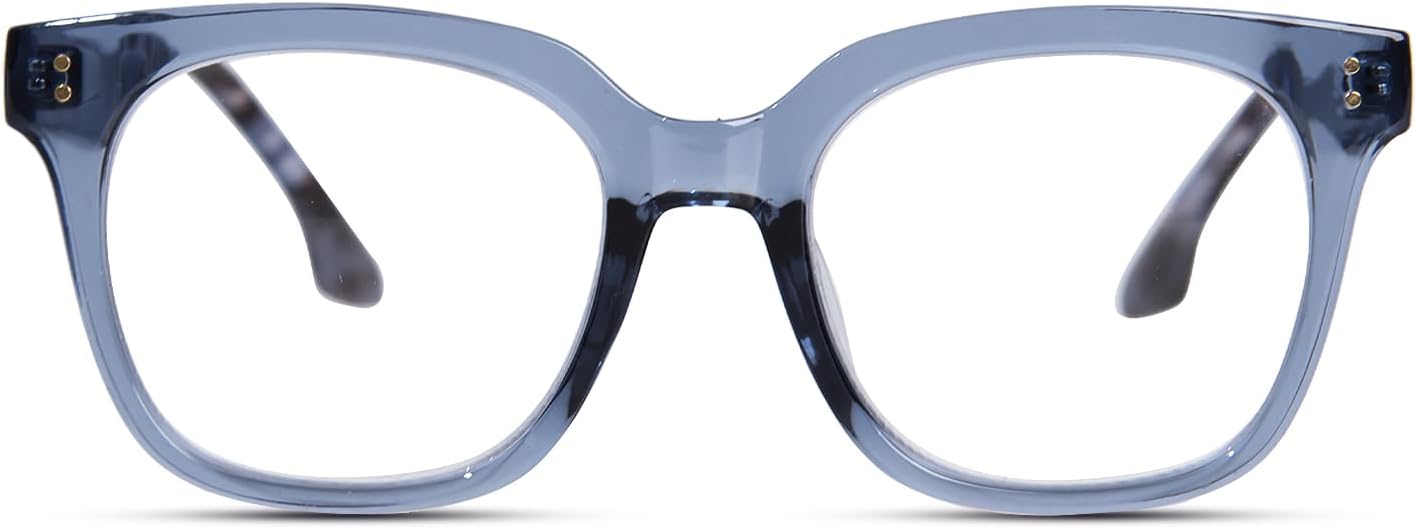 Oversized Reading Glasses for Women Men Large Frame Square Blue Light Blocking Computer Readers Spring Hinge