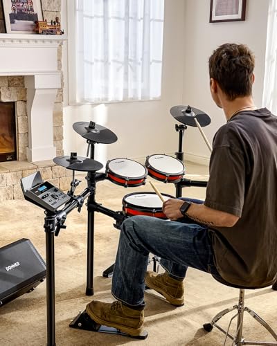Donner Electronic Drum Set with Bluetooth, Electric Drum Kit with Throne, Headphones, Drumsticks, Melodics Lessons, 450 Sounds E Drum with USB MIDI, 5 Pads and 3 Cymbals Digital Drum, DED-200(2026) - image 7