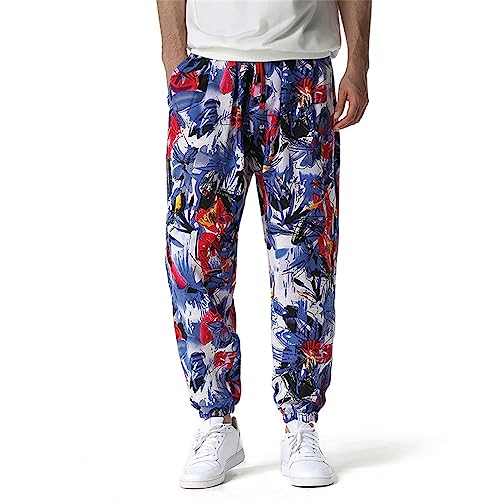 Pantalon de jogging homme ample coton et lin résistant et frais