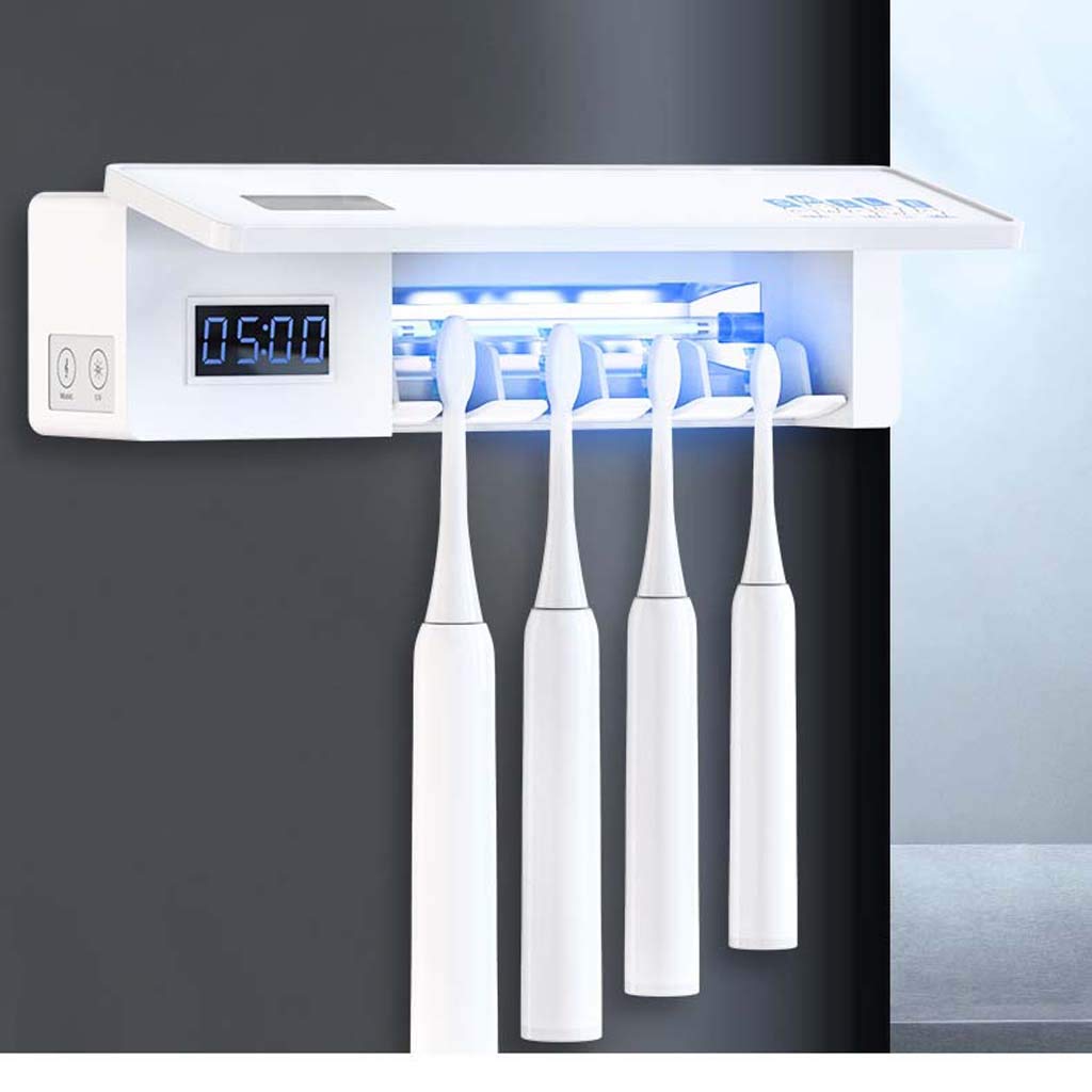 TJH Esterilizador eléctrico Inteligente con Cepillo de Dientes UV, Esterilización secando múltiples bastidores de cepillos de Dientes, Caja de Almacenamiento de Cepillo de Dientes de Pared