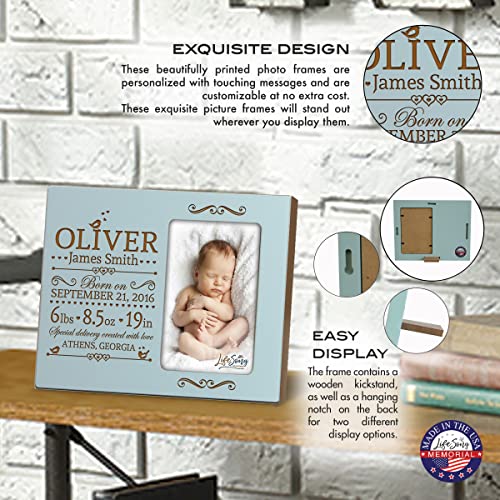 Lifesong Milestones DS580BE New Baby Birth Announcement Picture Frame Personalized Baby Picture Frames For Newborn Nursery Wall Décor Baby Room Décor Modern Nursery Décor Baby Boy Picture Frames thumb #1