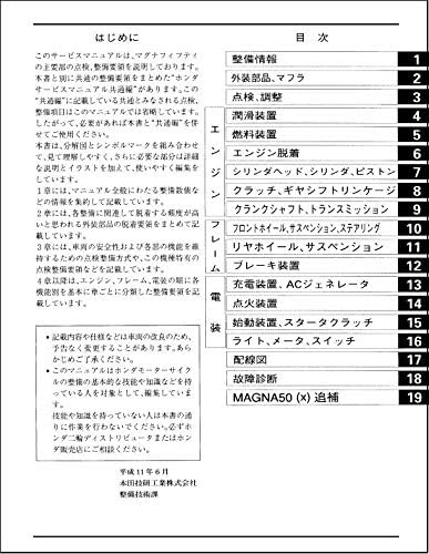 HONDA Magna 50/MAGNA50/MG50 (AC13/BA-AC13) Service Manual/Maintenance Manual Genuine Product 60GBZ00