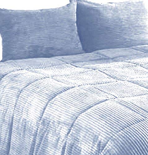 Newpoint Microplush Corduroy Twin Comforter Mini Set, Mineral Blue