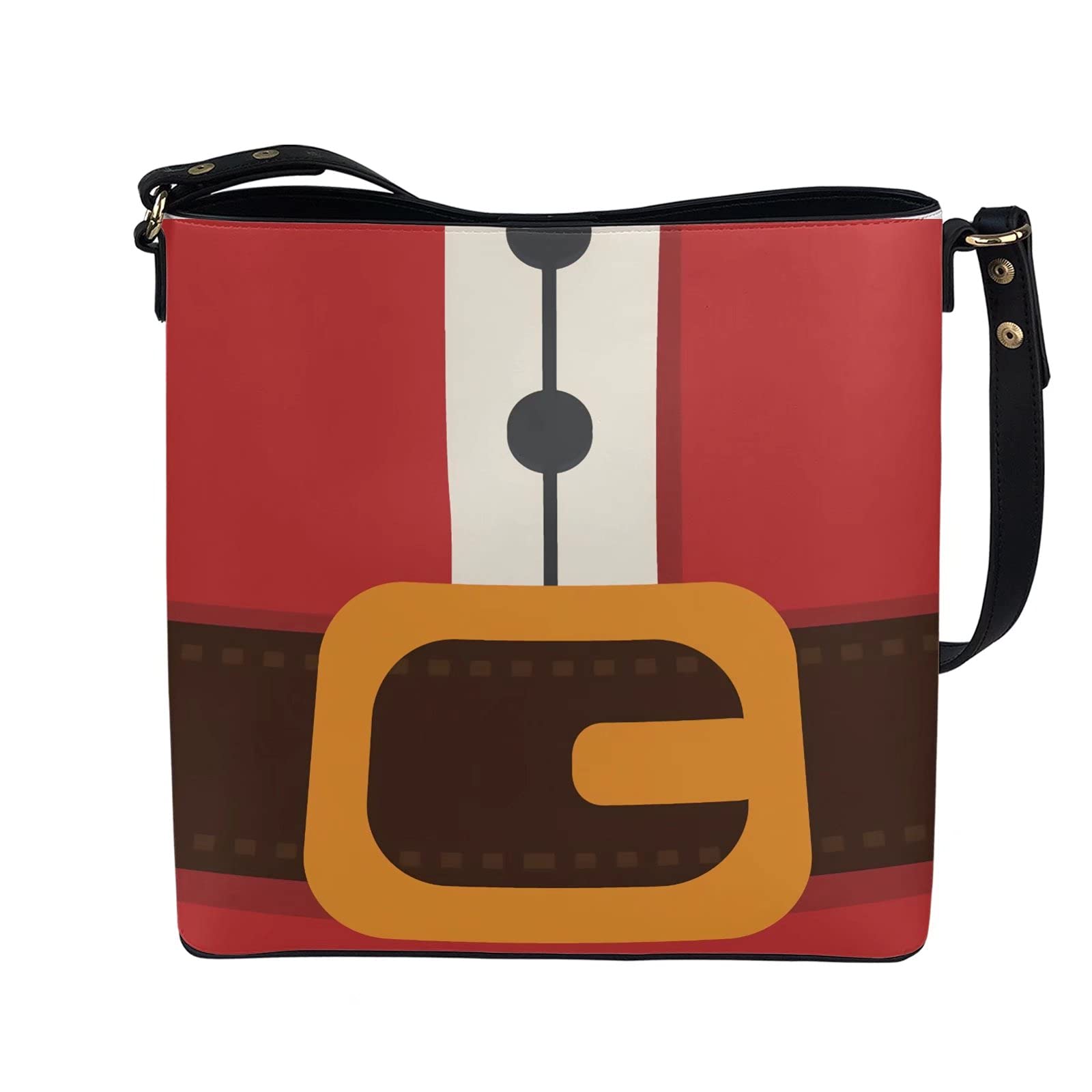 chaqlin Torby crossbody torba wiaderkowa damska damska torebka na ramię skóra PU podróżne zakupy praca torby kurierskie, Pas bożonarodzeniowy, Rozmiar Uniwersalny