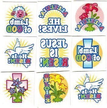 He Lives, He is Risen, Religious, Easter, Inspirational - 72 Temporary Tattoos/Party Favor