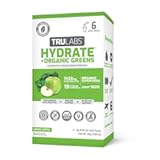 TRULABS Hydrate + Organic Greens - Green Apple. Sugar Free Electrolytes Hydration Packets. Each Serving Contains 1422 mg of Electrolytes &19 Vitamins & Minerals & 4 Organic Greens (6ct)