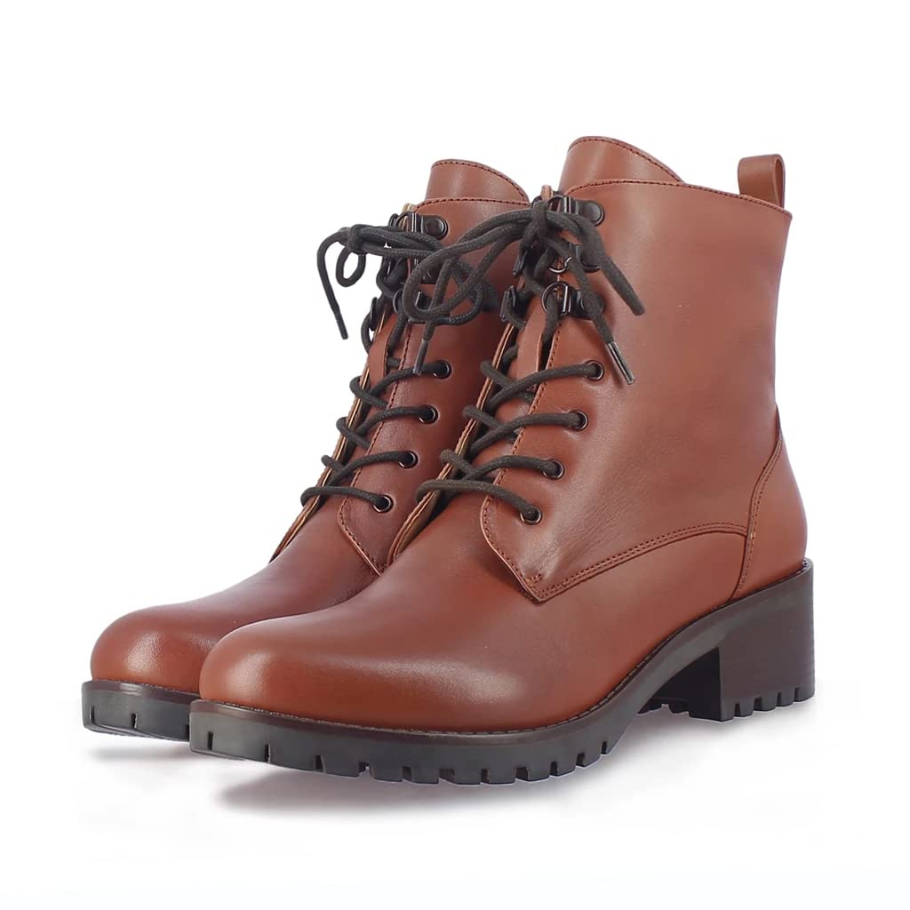 Saint G.Womens Tan Leather Lace Up Ankle Boots