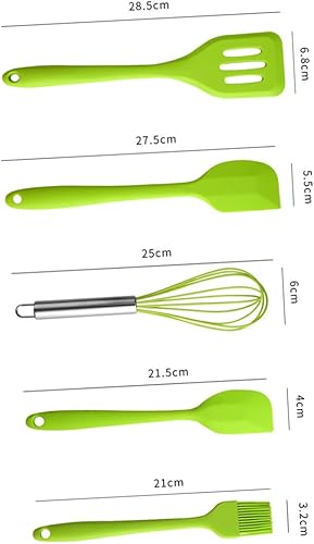 Miniatura 2 de Juego de utensilios de cocina de silicona, resistentes al calor, antiadherentes, con espátula, espátula, raspadores para hornear y cocinar,