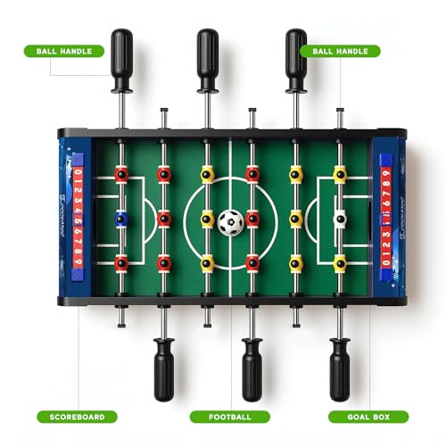 Image of Cockatoo Indoor Soccer Game for Boys & Girls, Foosball Big Table with 6 Rod Cap, 6 Handles and 18 Players, 2 Ball, 2 Scorer, 2 Goal Box, Wooden Size: 50 * 37 * 15.5cm-Green