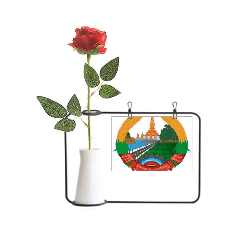 Rose artificielle Laos pour décorer un salon vase suspendu