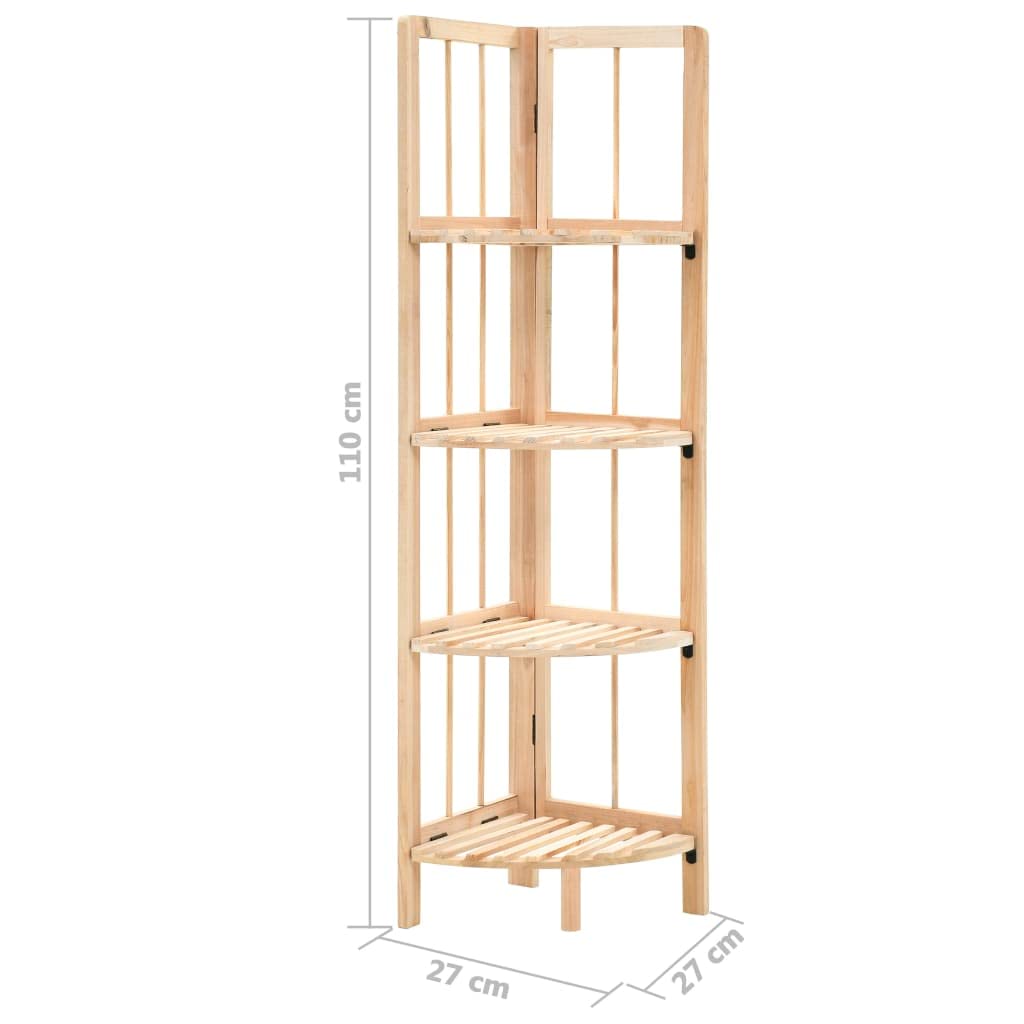 Scaffale angolare in legno di cedro, pieghevole, beige, 27 x 27 x