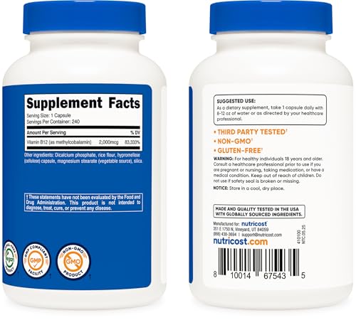 Nutricost Methylcobalamin Vitamin B12 Capsules