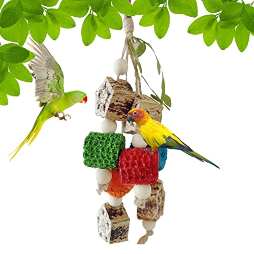 Brinquedos para mastigar pássaros - Brinquedo pássaro papagaio colorido para pendurar,Brinquedos pap
