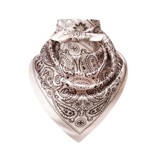 Image of 35 inch Men's Silk Cowboy Scarf - Oversized Western Bandana Neckwear, Large Square Scarf with Gift Packaging