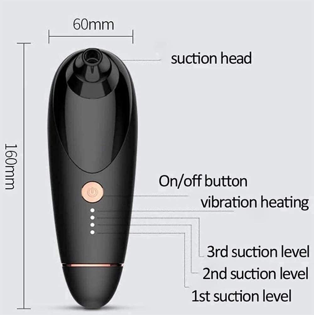 Aspirapolvere Pore - Strumento di rimozione Neri, Kit estrattore di Acne Cleaner Pore, USB Ricaricabile con Luce Blu aggiornata 3 sonde di aspirazione sostituibili per Donne e Uomini