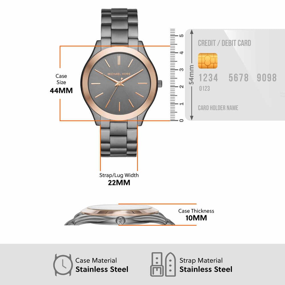 Michael Kors Orologio Runway da uomo, Movimento al quarzo con data a tre lancette e cinturino in acciaio inossidabile o PVC