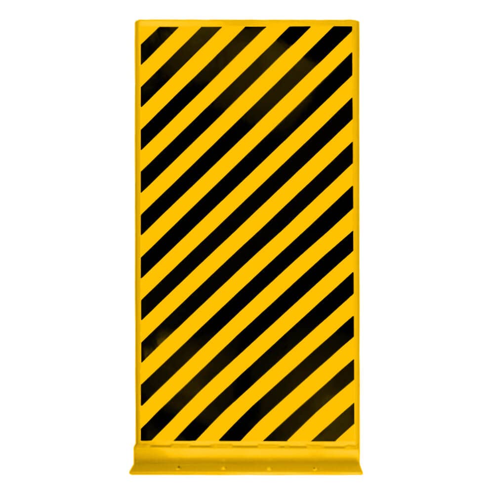 ROBUSTO Flächenschutzprofil, gelb/schwarz, aufdübeln, Stahl, 50 x 8,6 x 100 cm, Art.-Nr. 99473 | Anfahrschutz Wand | Flächenschutzprofil | Regal Anfahrschutz